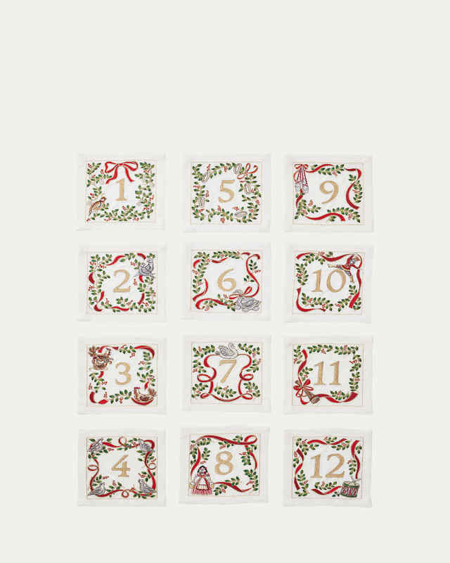 Christmas Carol Cocktail Napkins, Set of 12